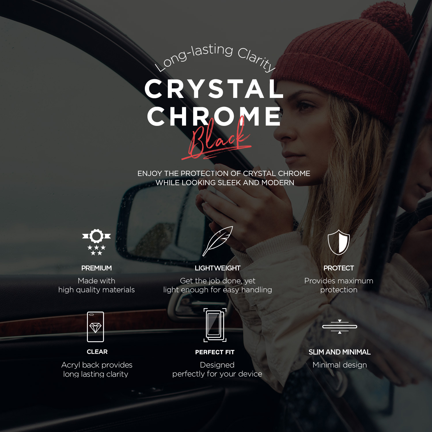 VRS Crystal Chrome LG G8 Black